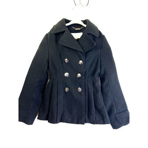 Jessica Simpson Pea Coat Girl 7 - 8 Black Double Breasted Warm Classic Outerwear